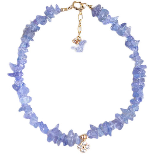 Awajewelry original design natural tanzanite irregular raw mineral bracelet ear line niche unique four-leaf clover bracelet