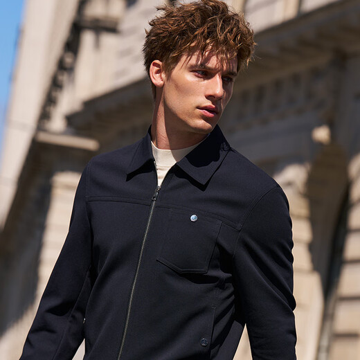 Mr. Cloth Classic Lapel Denim Jacket Jacket 2025 Autumn and Winter New Fashionable All-Match Top Men's Clothing PT16787 Piano Black S (165)