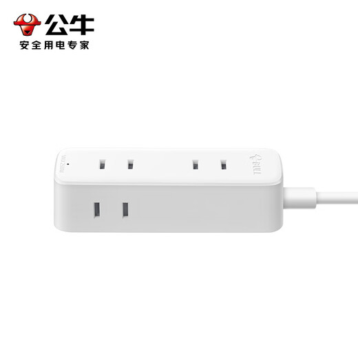 Regleta de toma de corriente BULL, nueva protección de apagado por exceso de potencia estándar nacional, toma de corriente portátil de dos polos, toma de corriente de dos orificios de tres posiciones | 1,8 metros | nueva norma nacional A2300