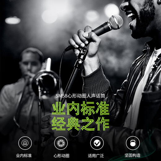 SHURE Shure SM58S professional microphone stage performance guitar playing singing recording dynamic coil wired home microphone SM58S (with switch) storage bag + microphone clip