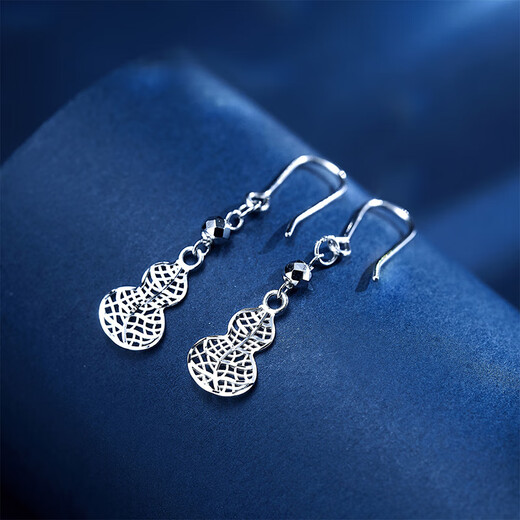 Meluxe gourd earrings Pt950 platinum ear hook platinum earrings for women birthday gift for girlfriend and wife about 1.65g