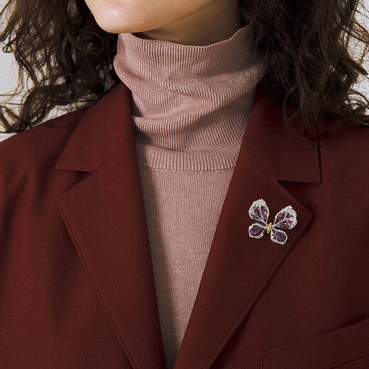 HKHL full diamond butterfly brooch for women, exquisite niche design, luxurious corsage and scarf buckle, holiday birthday gift for mom, butterfly brooch + light luxury gift box