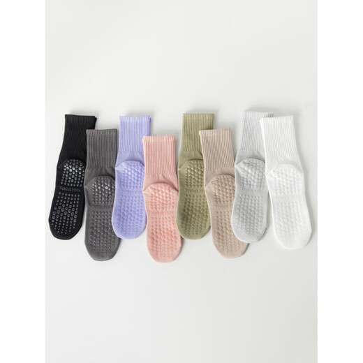 Small electric pocket XELECPOCKET summer yoga socks women's mid-calf socks silicone fitness Pilates deodorant boneless socks black 2 pairs