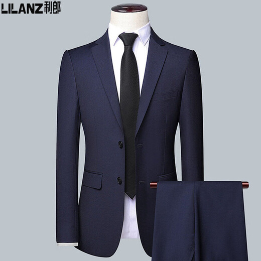 Lilang Spring and Autumn Suit Men's Business Formal Jacket Work Suit Casual Suit Slim Young and Middle-aged Men's No Ironing Dark Gray M
