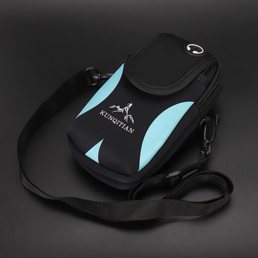 Chajin Outdoor Running Mobile Phone Arm Bag Men's and Women's Wrist Bag Waterproof Fitness Sports Equipment Sports Arm Cover Light Crossbody Bag Black (three layers can hold mobile phones within 17.5 cm) shoulder strap + arm strap