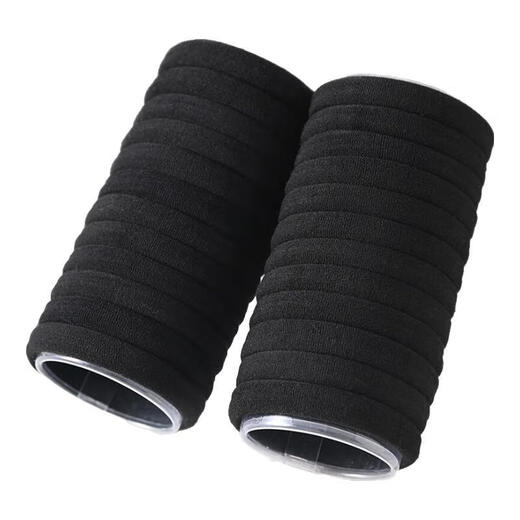 Rubber band ponytail head rope holster hair rope high elasticity and durable rubber ring black hair tie FQ31-seamless black 20 pcs