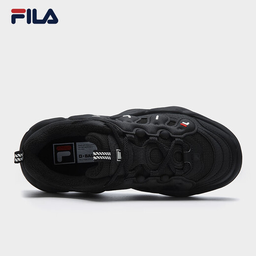 FILA official pea plus velvet shoes dad shoes 2025 winter new casual thick-soled sports shoes men's shoes black-BK 42.5