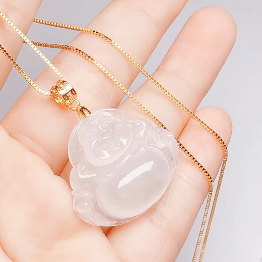 KZD Old Phoenix 999 sterling silver Buddha pendant buckle head silver DIY accessories necklace buckle clip crystal jade pendant buckle head white gold needle type Buddha buckle large size