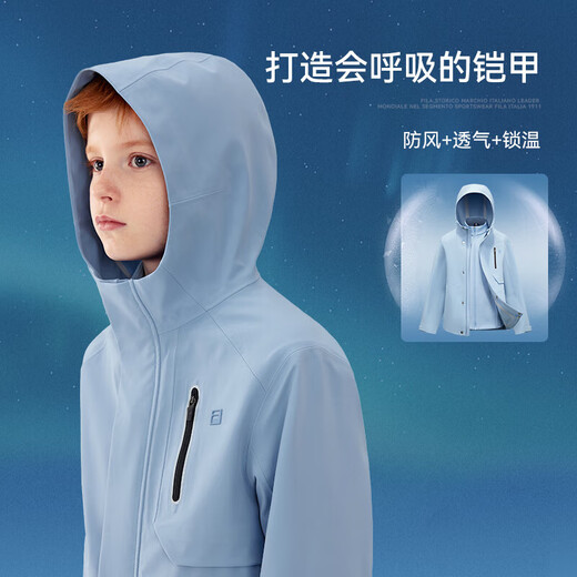 FILA FILA Children's Jacket Two-piece Set for Boys 2025 Winter Big Children's Fleece Top