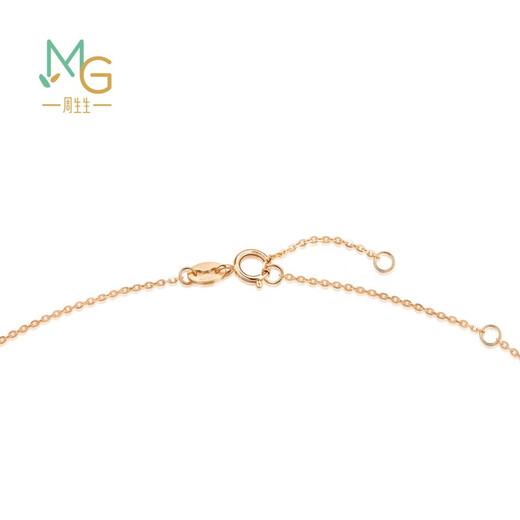 Chow Sang Sang 18K rose gold Yong series ginkgo leaf rose gold necklace 92255N priced at 47 cm