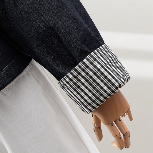 Sibaishe Denim Jacket Women's Autumn New Style 2025 Small Loose Lapel Fashion Short Top Trend Dark Navy One Size