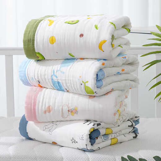 Chimo baby bath towel pure cotton gauze blanket soft absorbent newborn blanket baby bath children's towel quilt wide edge six-layer gauze bath towel-Little Yellow Chicken 1 piece 105x105cm