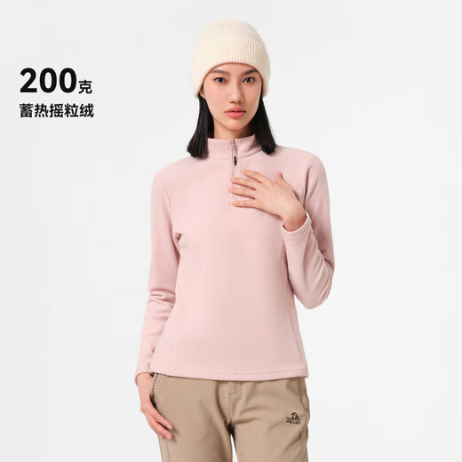 Pelliot Cycling Jersey Men's Outdoor Sports Half Turtle Collar Fleece Jacket Windproof Cycling Top Jacket Liner Women - Obsidian Black (Constant Temperature Technology) S