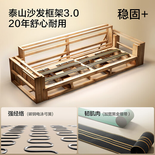 Lin's Home Cream Style Fabric Sofa Living Room 2025 New Puff Sofa Cat Scratch Cloth Furniture Small Apartment Sofa TBS175 2.68 meters | Roaming Gray 12 Anti-bacterial Cat Scratch Cloth