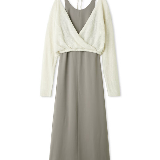 SNIDEL2025 automne et hiver nouveau produit simple robe dos nu pull paresseux ensemble deux pièces SWNO254192 rose clair M (1)