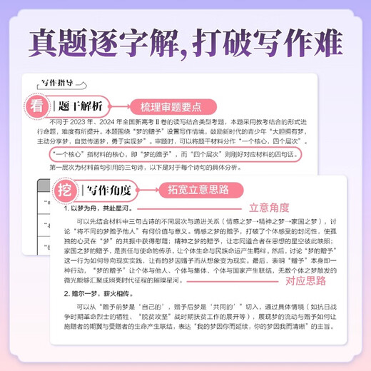 作文纸条 一看就能写的高分作文书2026新版高中高考语文议论文高一高二高三真题详解作文素材语文考试满分作文模板范文语文考试写作文书写作技巧