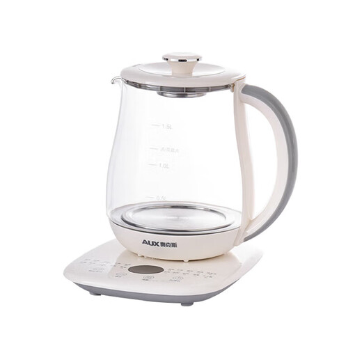 AUX health kettle, kettle, thermostatic kettle, health kettle, teapot, teapot, teapot all-in-one machine, fully automatic glass insulation, small household, off-white 1.5L thickened glass flagship model 304 stainless steel