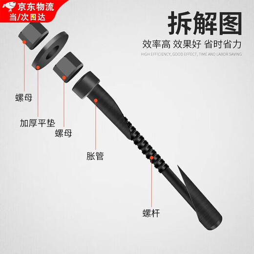 Lanlian rhinestone expansion screws can be reused and used to fix the water drill rig bracket. Special high-strength coarse-thread expansion screws. Flat-mouth coarse-thread strength level 8.8