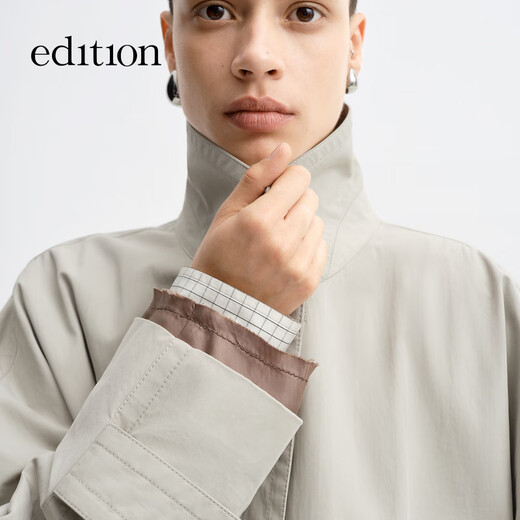 édition [même style de dong jie] manteau de trench pour femmes 2025 automne nouveau collier collier long coucher de vent de vent mine gris xs