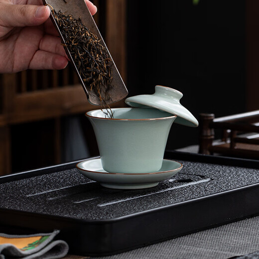 Lu Yan丨Beijing Hongyun Real Bare Price Complete Kung Fu Tea Set with Tea Tray Tianqing Ru Kiln Xishi Pot 16 Pieces
