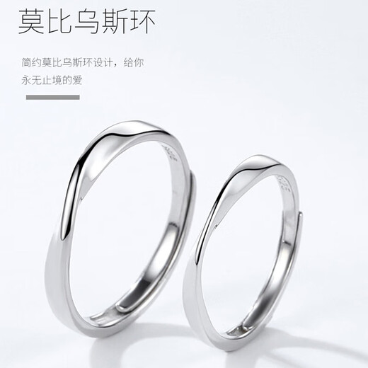 Pt950 platinum ring Möbius couple's ring, plain ring, engagement ring, birthday gift for girlfriend and wife, Möbius ring