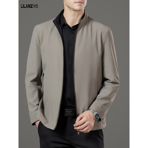 Lilanz high-end 2025 new style Lilanz autumn jacket men's stand collar business middle-aged men's executive casual jacket navy blue M 170/88