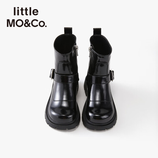 Little MO&Co.little moco children's clothing 25 winter clothing new casual boots for boys and girls low-cut boots sweet and cool shoes black 28 inner length 19cm