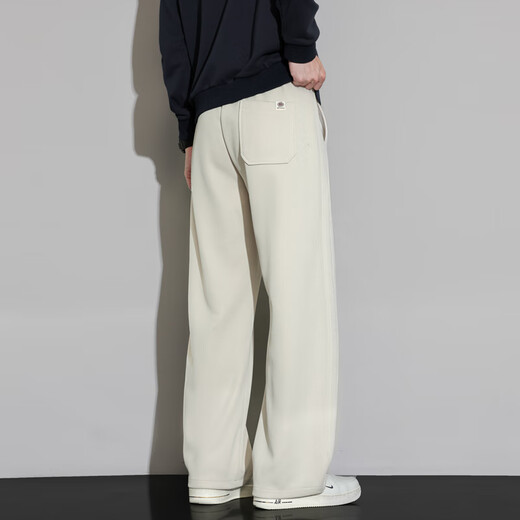 MONPOC scimitar casual pants men's spring and autumn Hong Kong style trendy loose sportswear straight pants MOX23 khaki 2XL