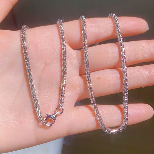 Junshi quality 18 platinum necklace men's platinum men's necklace new diamond snake bone chain pt still ring necklace 5 points 5mm*55cm*40