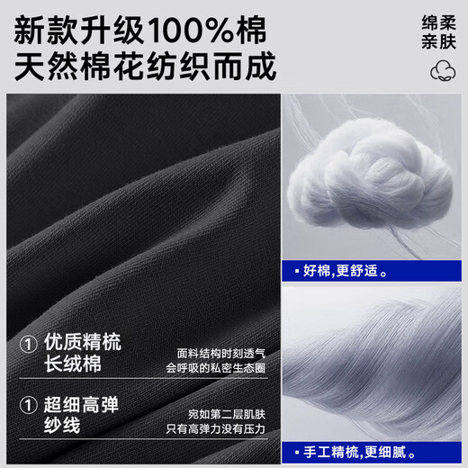 HaiLan Home (HLA) Men's Underwear for Men Antibacterial 100% Pure Cotton Inner Crotch Spring and Summer Men's Underwear Four Corner Flat-Angle Large Size Shorts Pants 100% Pure Cotton 10A-Dark Gray/Princess Blue/Black-3 2XL 180/105 (Suggested 150-170Jin[Jin equals 0.5 kg])