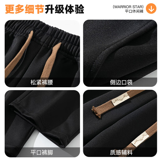 Pull back casual pants men's winter velvet thickened pants men's warm and comfortable versatile straight pants men's black 31/XL