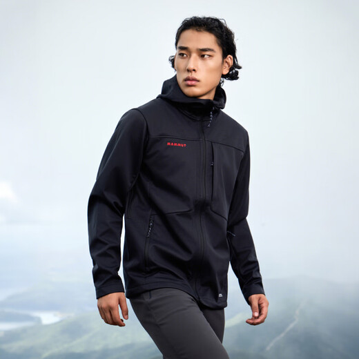 MAMMUT Red Label 8th Generation Ultimate VIII Men's Outdoor Windproof and Water-Repellent Jacket Soft Shell Black L