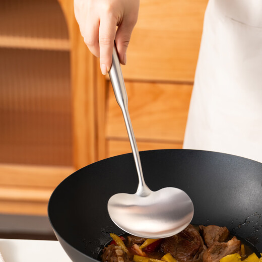 Onlycook spatula cooking spatula food grade 304 stainless steel household spatula all-steel one-handle mushroom soup spoon