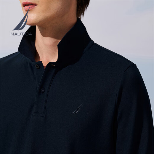 NAUTICA Christmas and New Year Men's 25 Autumn and Winter New Classic Skin Friendly Volcanic Rock Warm POLO Men's KE5301 Navy Blue 4NV XL