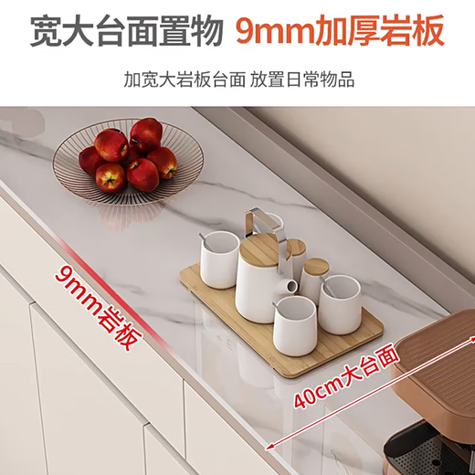 Xuanzun Entrega a domicilio Aparador de pizarra superior Armario de almacenamiento de pared para sala de estar Gabinete de almacenamiento multifunción Gabinete para té Gabinete para vino Gris + Blanco Tres puertas y dos cajones 120 cm