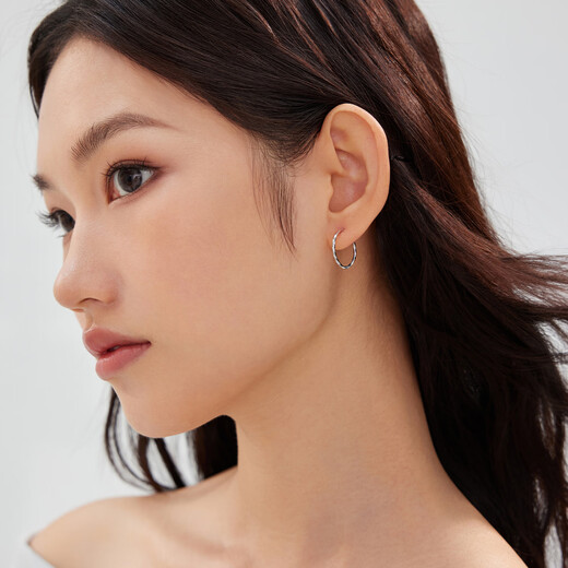 Lukfook Jewelry Platinum Earrings Twisted Platinum 950 Earrings Price L04TBPE0011 Approximately 1.56 grams