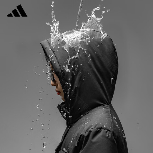 Adidas 550 Puff Commuting Windproof Warm Duck Down Down Jacket Women's Winter Hooded L Size