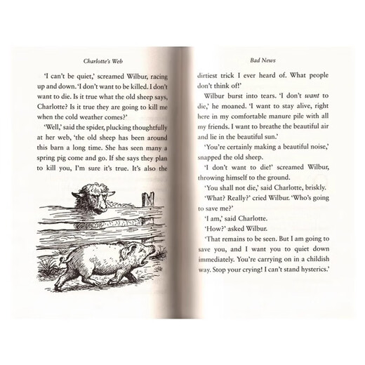 夏洛的网 英文原版小说 Charlotte's Web EB怀特 儿童文学名著 纽伯瑞奖 蓝思阅读指数680L