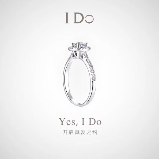 I Do platinum PT950 diamond ring for women, round bag, 1 carat diamond ring, cultivated diamond wedding ring, proposal, wedding, gift for wife and girlfriend, round bag - 1 carat diamond size 9