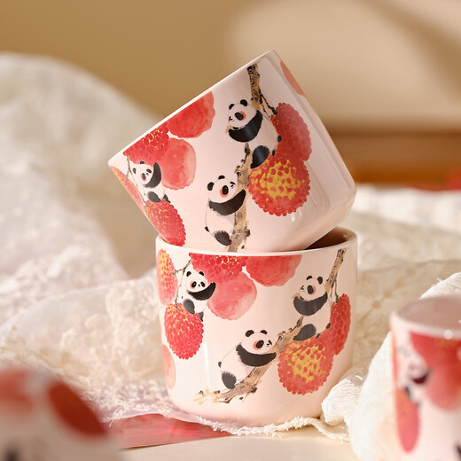 DearDali Panda Wedding Tea Set as a wedding gift for the newlyweds, as a wedding gift for your bestie, as an engagement kettle, a high-end practical teapot, a cup, a bear hug with lychees, a pot of six cups, a high-end gift box - upgraded DIY acrylic stickers