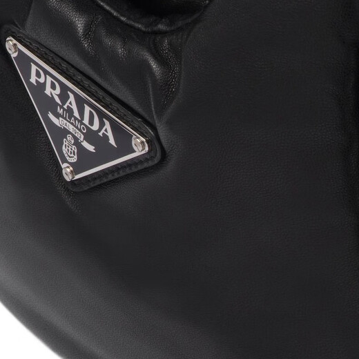 PRADA Enamel-coated Metal Triangle Logo Magnetic Buckle Closure Soft Nappa Leather Handbag Mini Women's Black Basic Pack (Bag + Dust Bag)