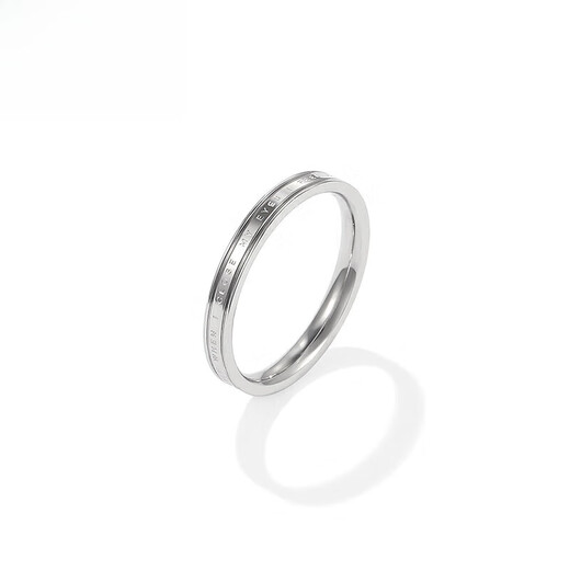 Yuying colored gold ring CookieKiss simple plain circle letter for women 18K rose gold index finger rose gold No. 4 (finger circumference 48mm)