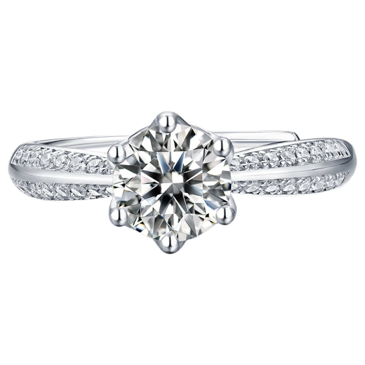 Half of the Kingdom 1 carat moissanite diamond ring, daughter style, high-end, classic and fashionable gift for girlfriend (adjustable)