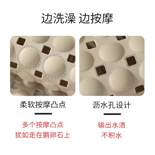 Yusenyi Bathroom Anti-slip Mat Shower Bathroom Bath Special Foot Mat Hotel Bathtub Waterproof Mat Toilet Anti-fall Floor Mat Twill Bubble Light Pink 36x70cm