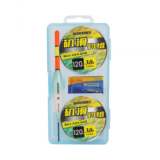 Guangwei (GW) Jiji pole sliding and floating line set, complete set of road sliding line group, rock fishing lure finished product, special main line group, fishing line float, Jiji pole fishing float + 2 rolls of rock sliding line set 2.5#