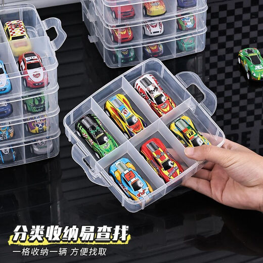 Hot Wheels storage box alloy model car ornaments children's baby pocket car toy car display rack with cover portable - 5 layers 30 grids