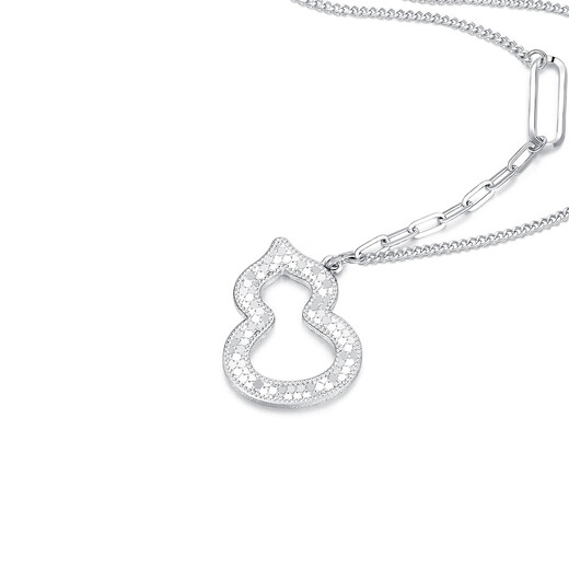 Mengjinyuan platinum necklace gourd fish scale hollow flashing PT950 platinum chain set as a birthday gift for my girlfriend. It weighs about 6.60g and the chain length is about 45cm.