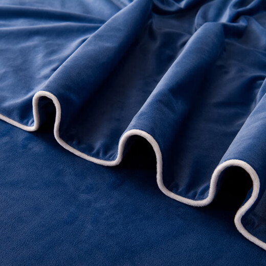 LUOLAI Luolai produces 2025 new thickened and warm baby velvet four-piece set, Klein blue bed sheet style, 1.5m four-piece set