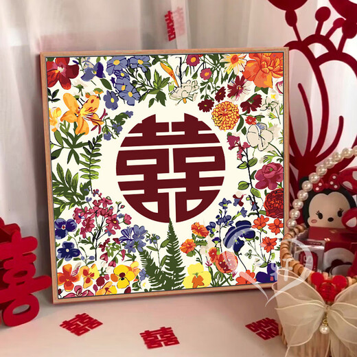MIE LANAT (MIELANAT) MOTS ET CHIMES DE MARIAGE PEINTURE D'HUILE, peinture à l'huile en acrylique de couleur bricolage, peinture, envoyer NX13576 20x20cm Cadre intérieur en bois massif serré, peinture de surbrillance respectueuse de l'environnement + peinture à l'huile de protection oculaire, toile + peinture, ensemble de pinceaux + accessoires