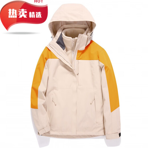 Taizhou Xichuang clothing jacket couple YKK zipper men's three-in-one detachable two-piece set women's fishing men's black and white XS